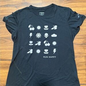 Brooks Black Tee with Fun Icons